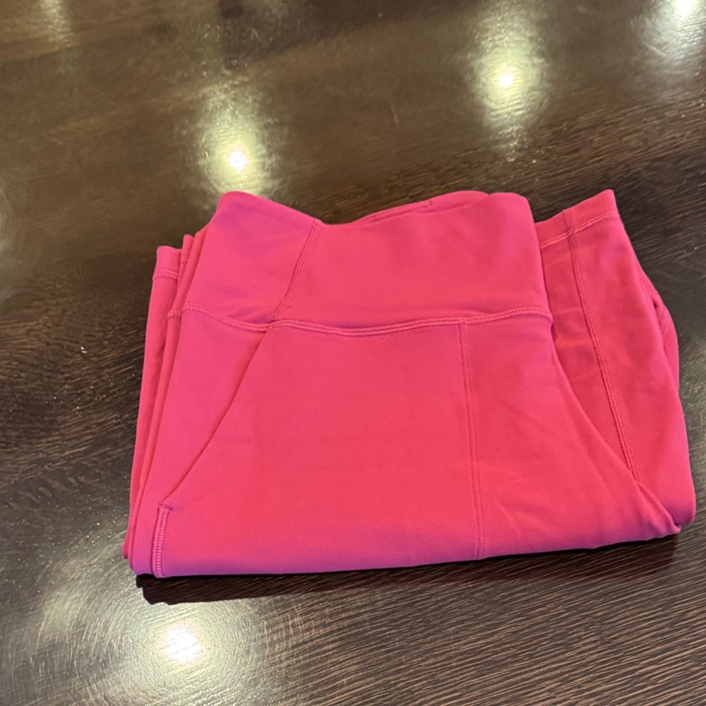 Lululemon Athletica Deep rose wide leggings.